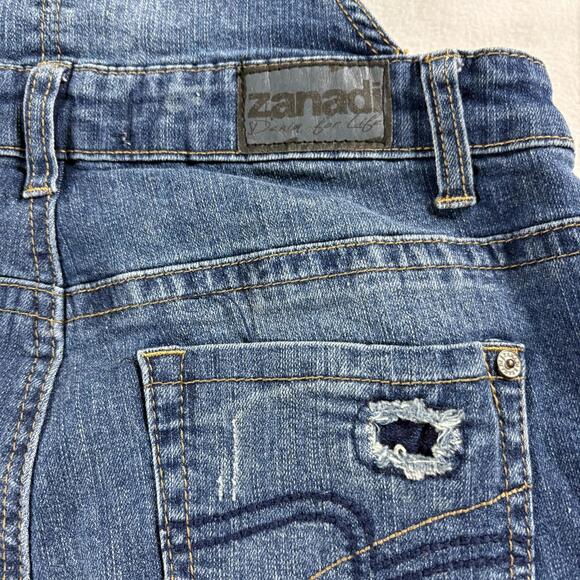 Zanadi Womens Denim Overalls Medium Distressed Stretch Y2K Retro Streetwear Cute - Picture 10 of 10